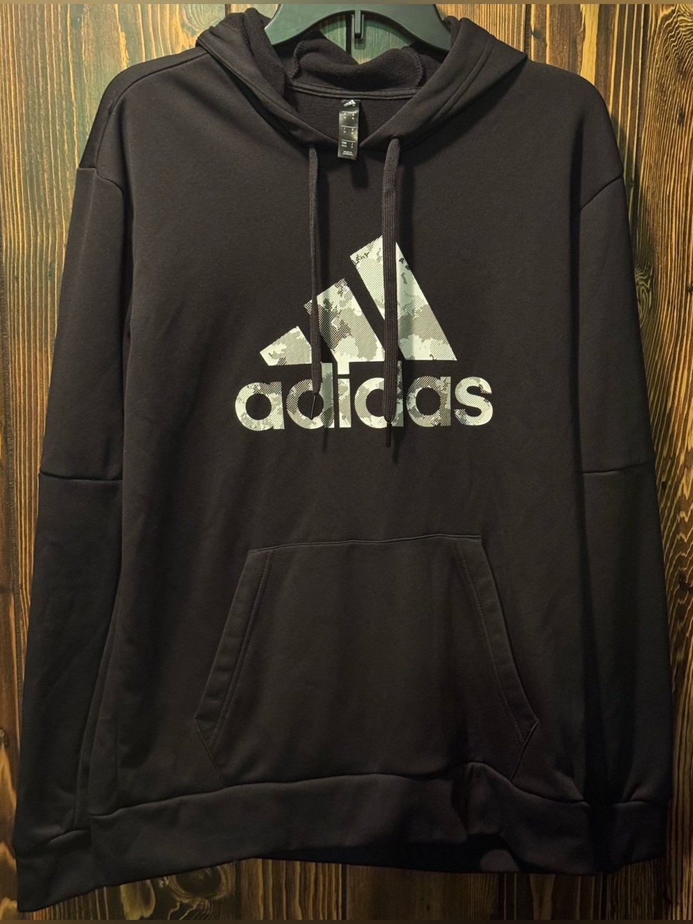 Adidas Black & Green Camo Hoodie ~ Size Medium